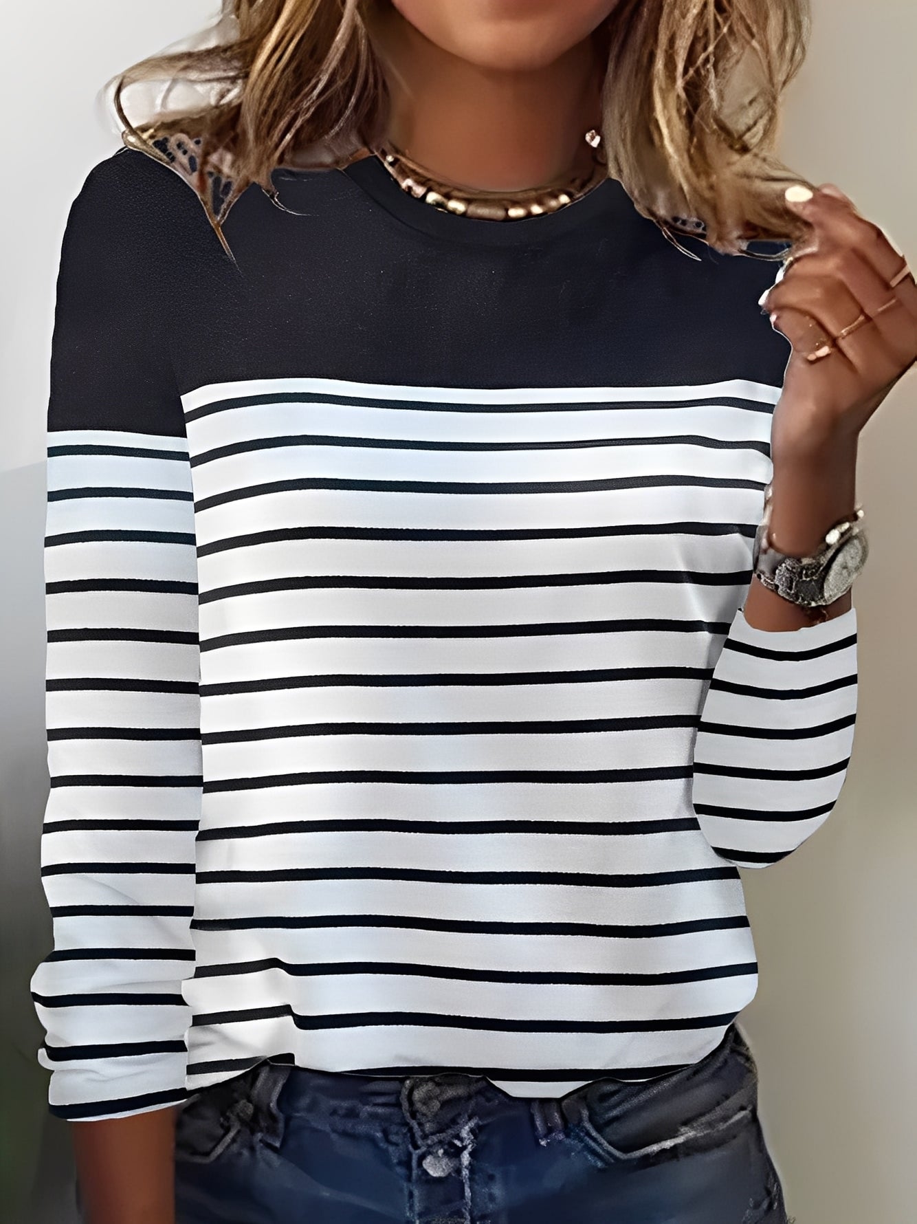 Eunice - Pull rayé chaud pour femmes