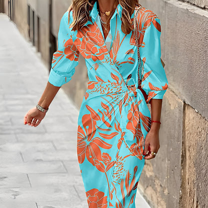 Géraldine - Elegantes Wickelkleid mit Muster für Damen