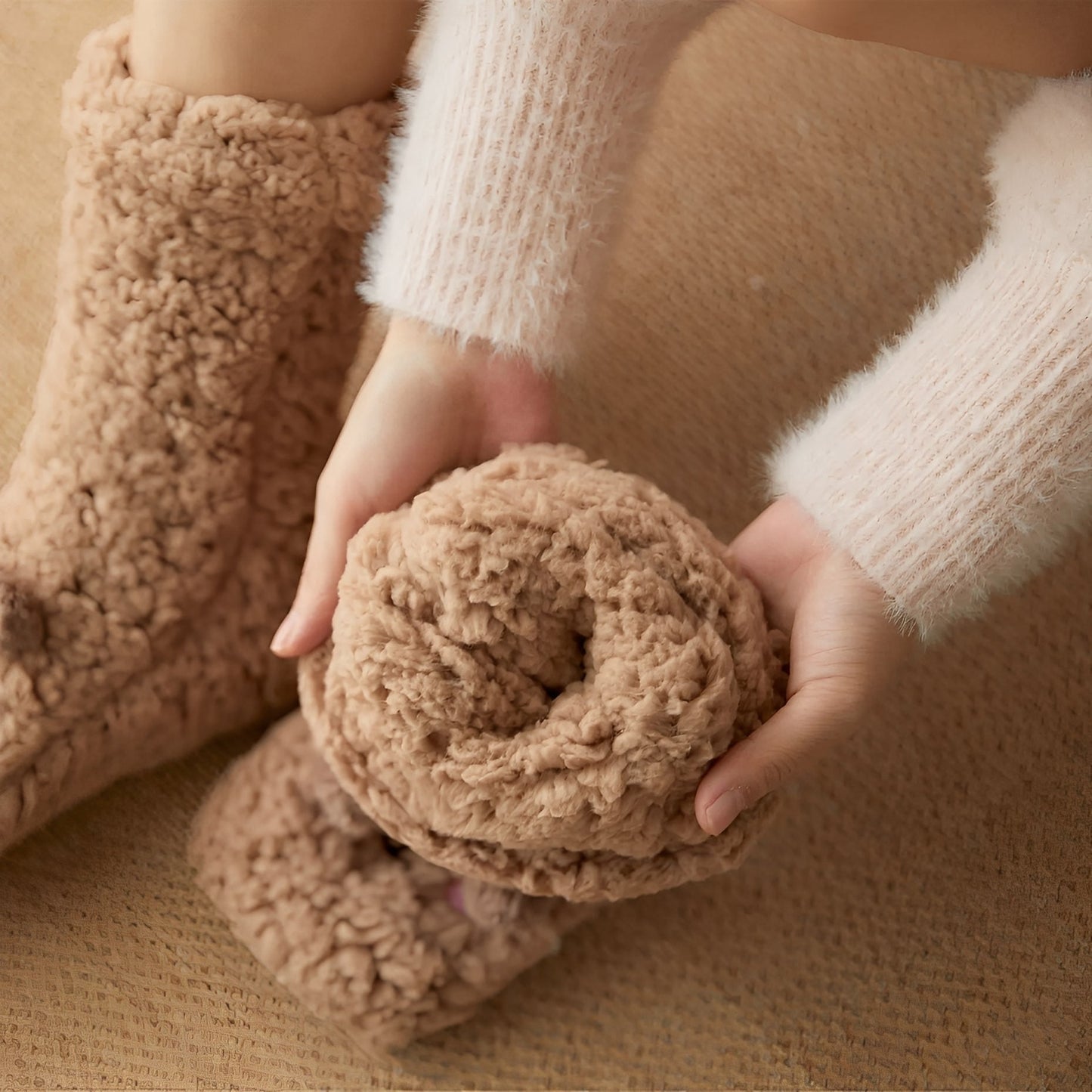 Caelie - Chaussettes polaires épaisses, stylées et douces pour femmes