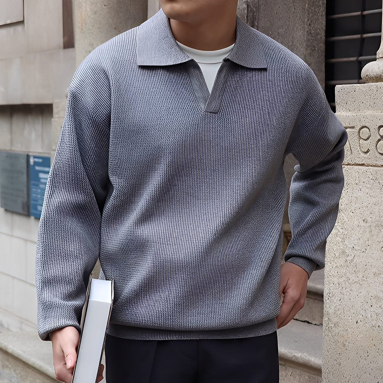 Ronald - Polo Classique pour Homme à Manches Longues