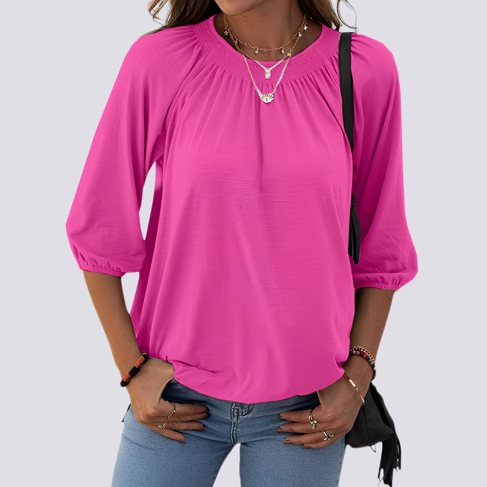 Telsa - Blouse casual à col rond pour femmes
