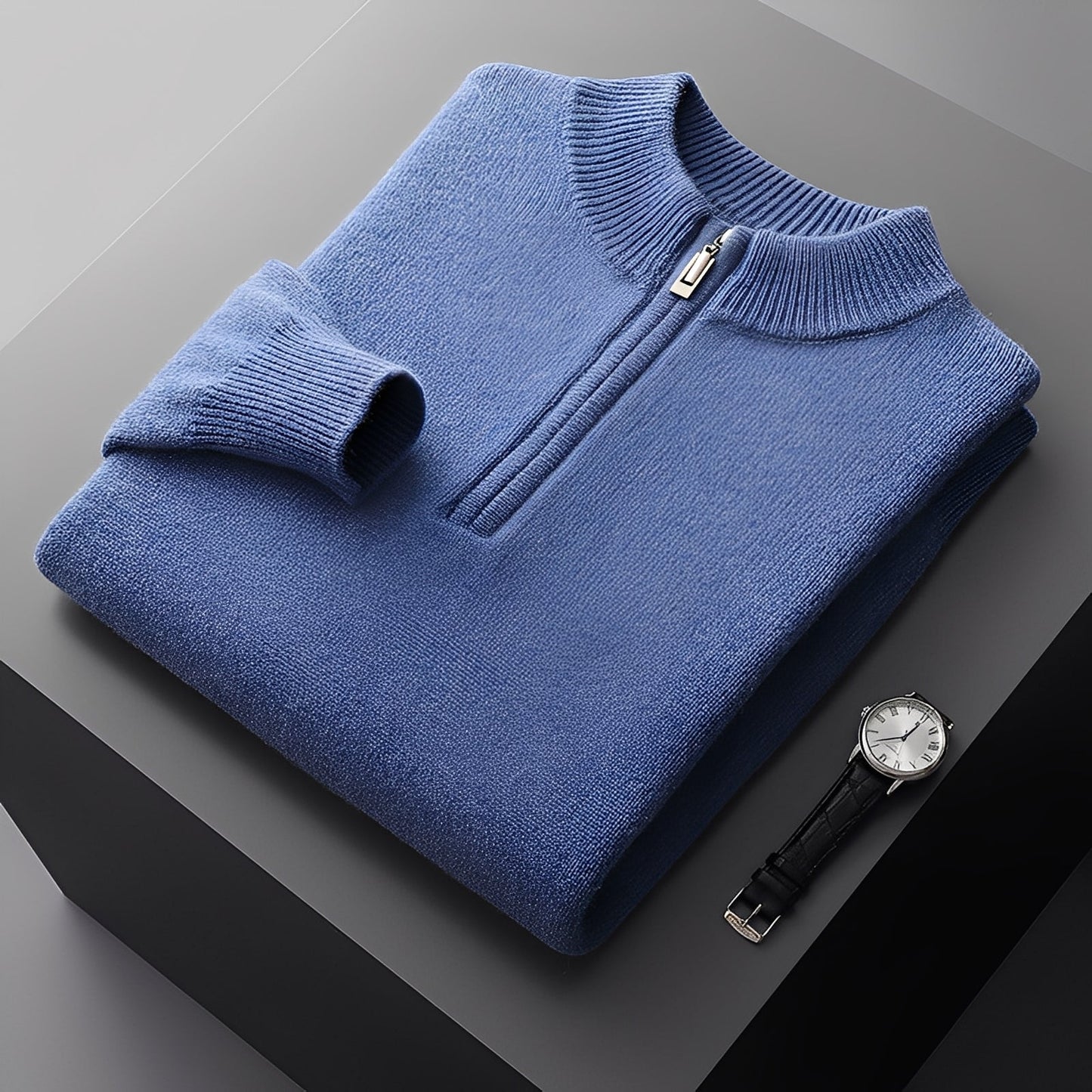 Weldon - Pull homme avec demi-zip en maille