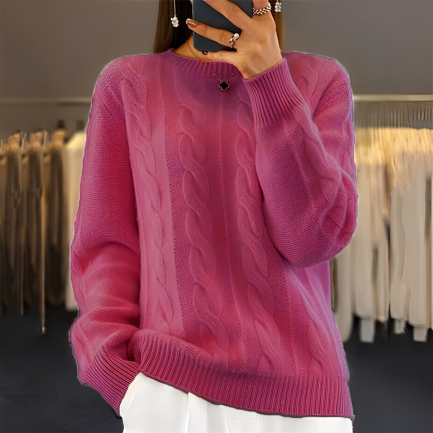 Theresa - Pull chaud et classique en laine pour femmes