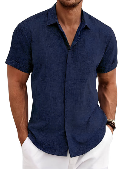 Caelum - Chemise homme simple à manches courtes et décontractée