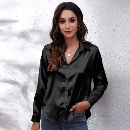 Haylee - Blouse en soie à manches longues pour femmes