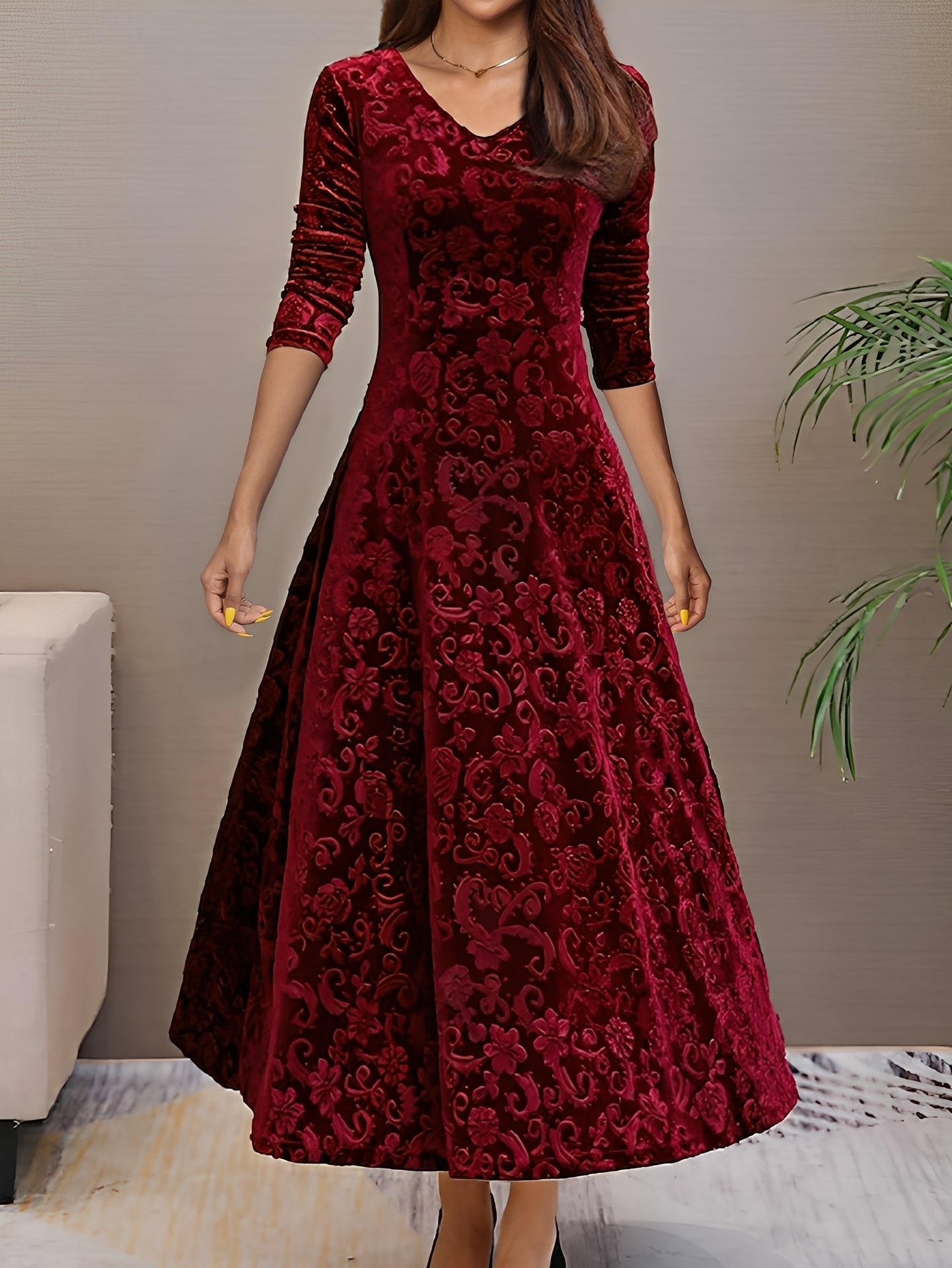 Arianna - Élégante robe de soirée à manches longues pour femme