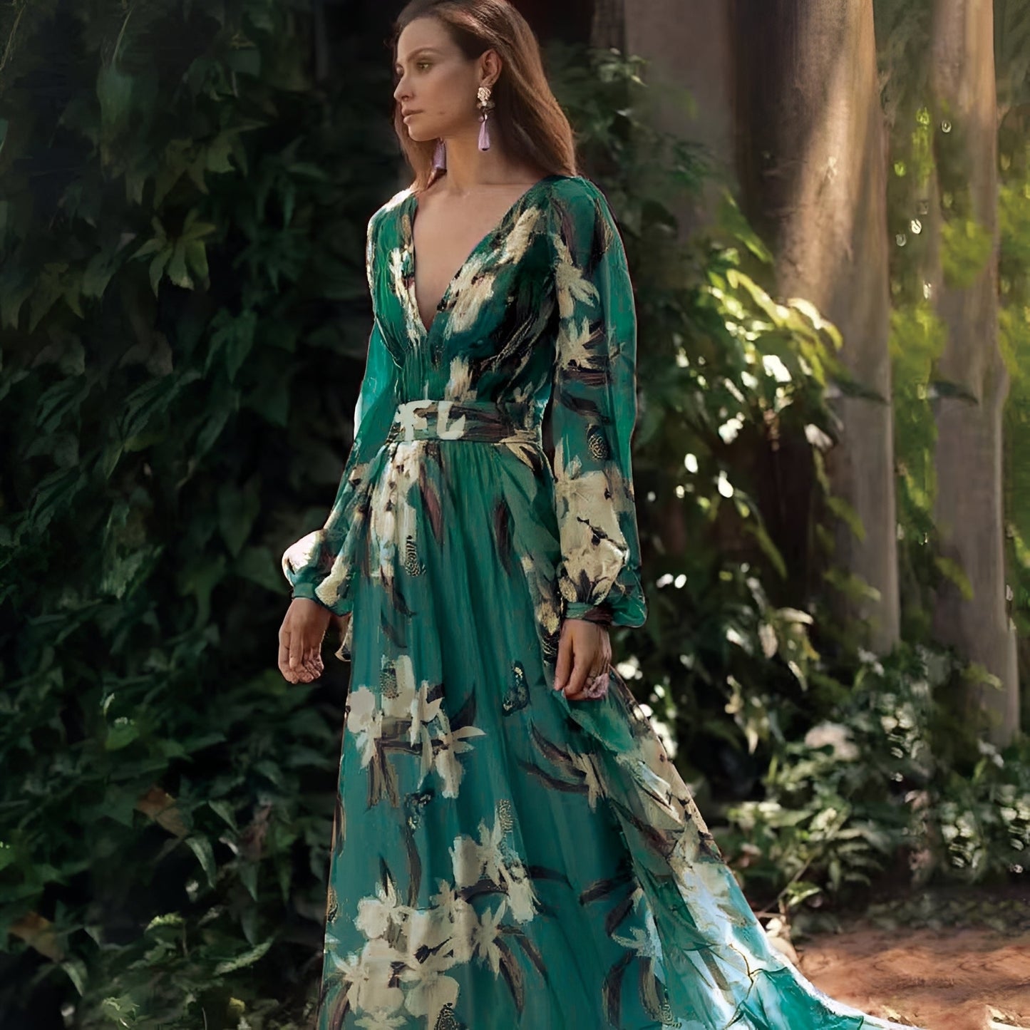 Becca - Elegantes Kleid aus Chiffon mit Blumenmuster für Damen