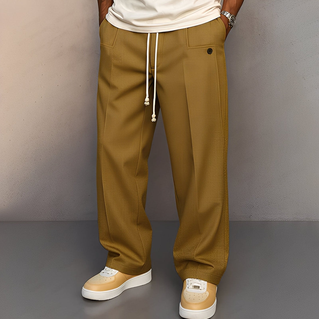 Kevin - Pantalon ample et confortable à jambe large pour homme