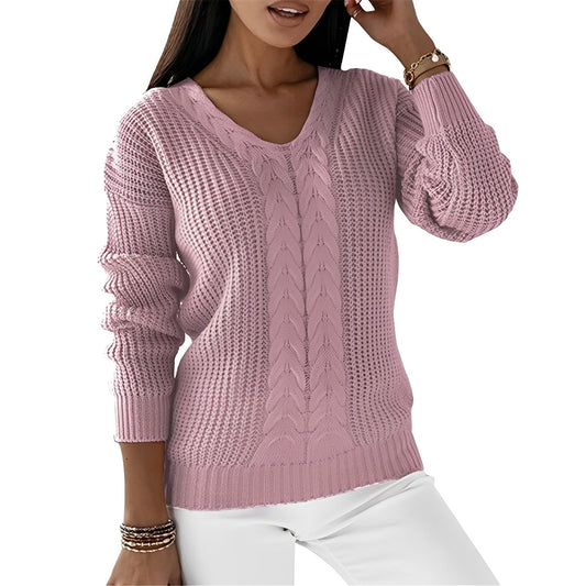 Georgia - Chic women's sweater with V-neck collar