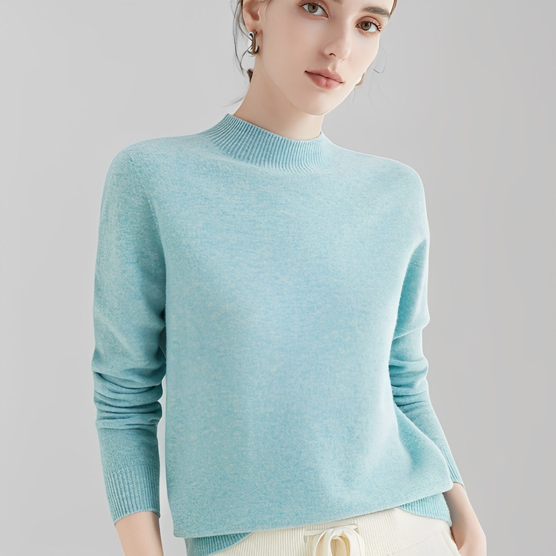 Chrystellene - Pull col roulé en cachemire douillet pour femmes