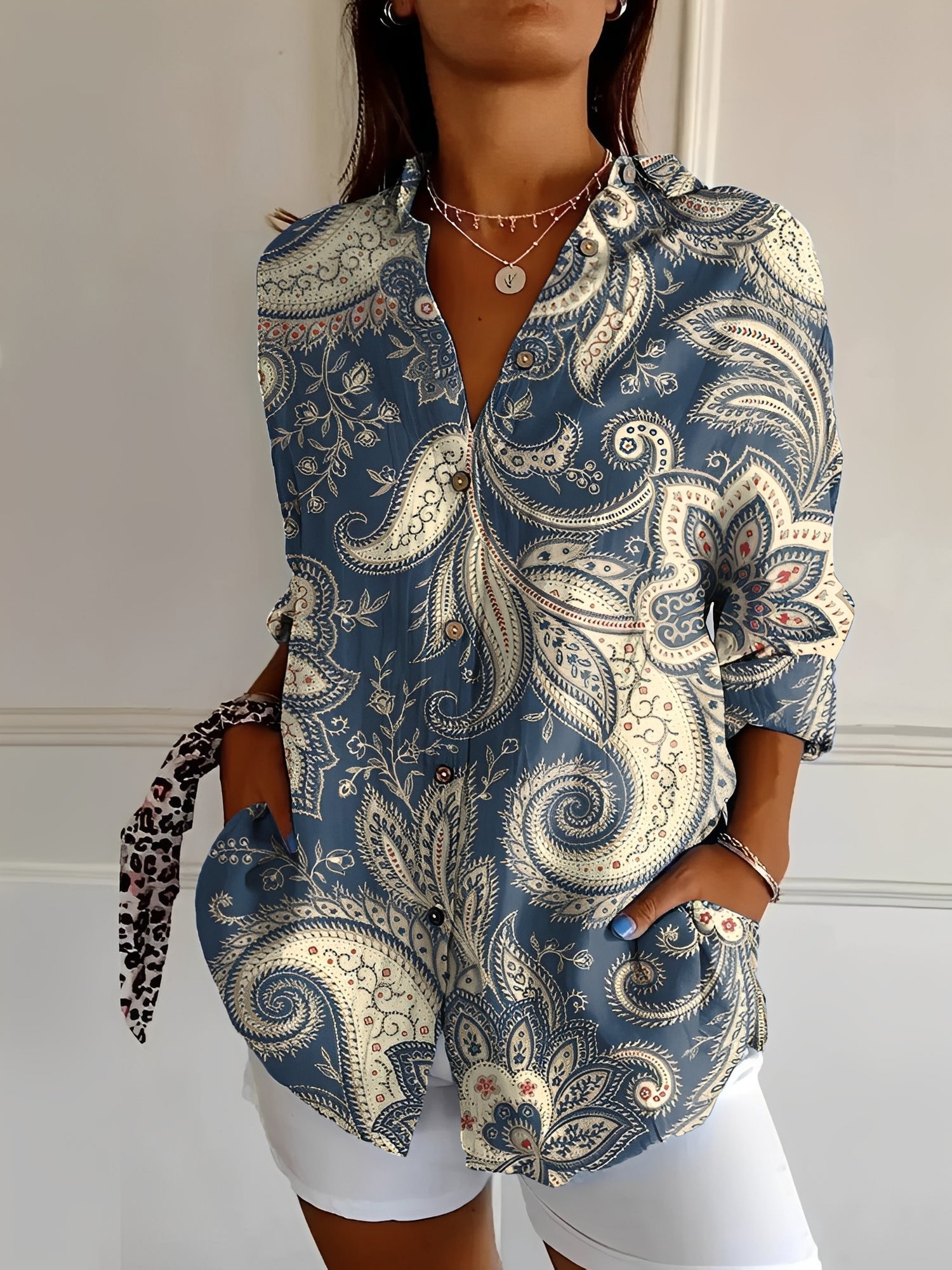 Melissa - Blouse élégante avec motif floral pour femmes
