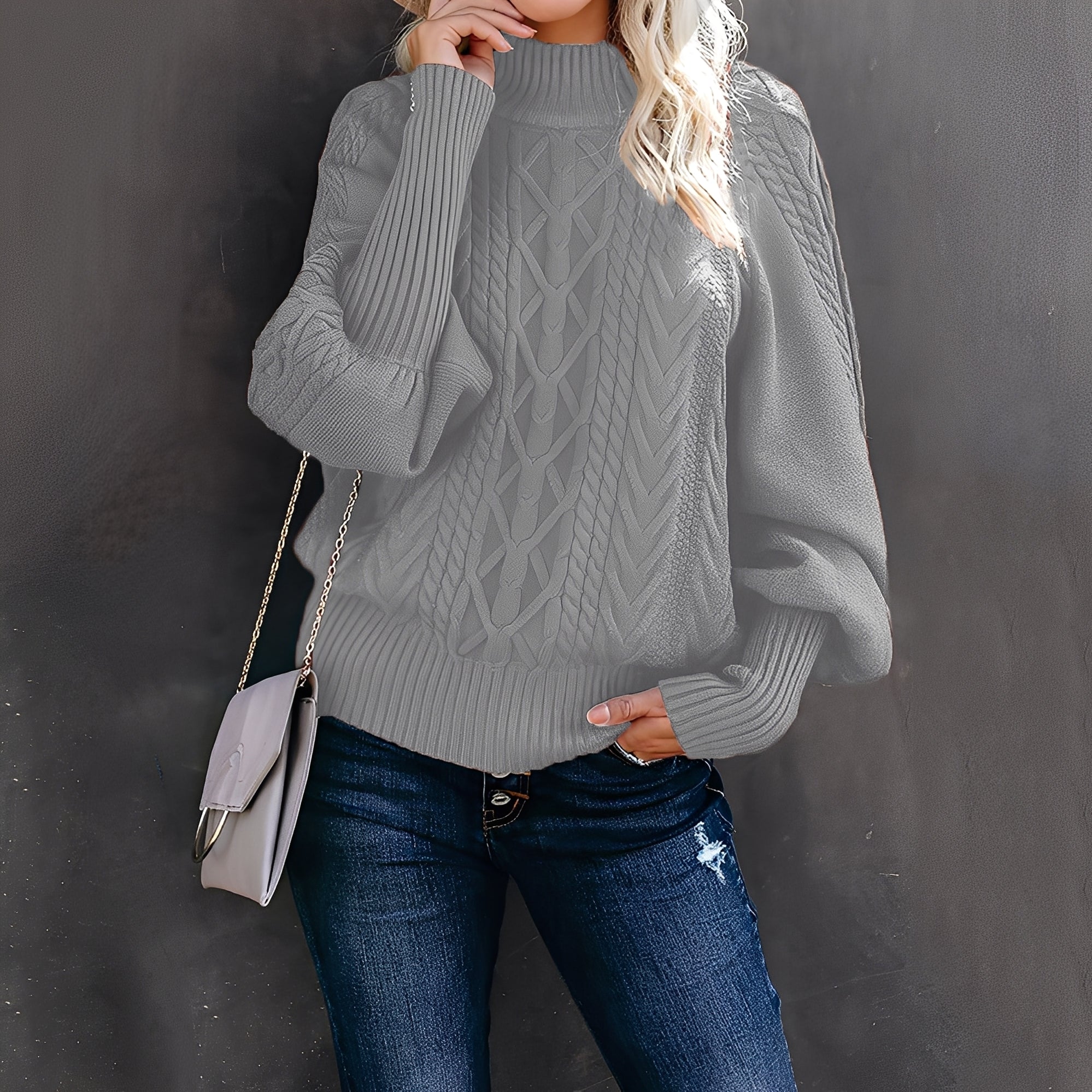 Jemima - Pull à col roulé chic et casual pour femmes