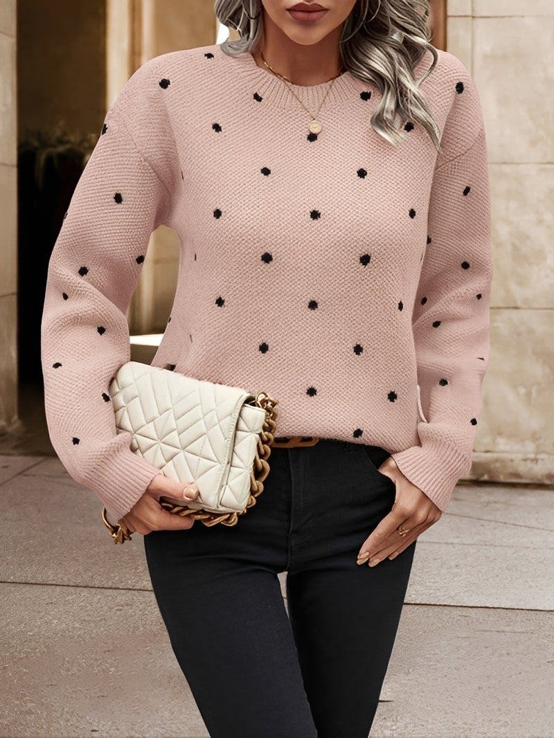 Karly - Pull à pois tendance pour femme