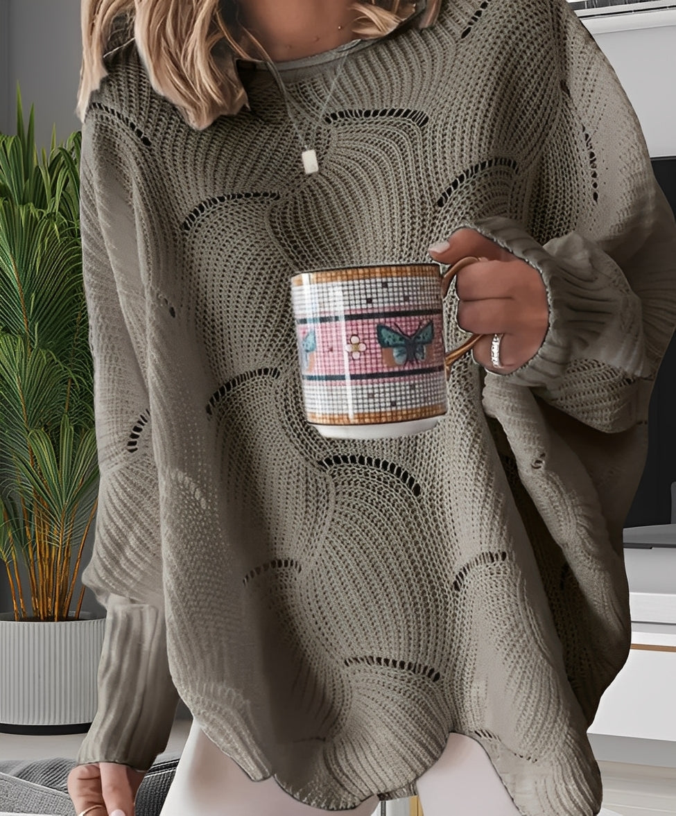 Kassandra - Pull chic pour femmes avec détails ajourés