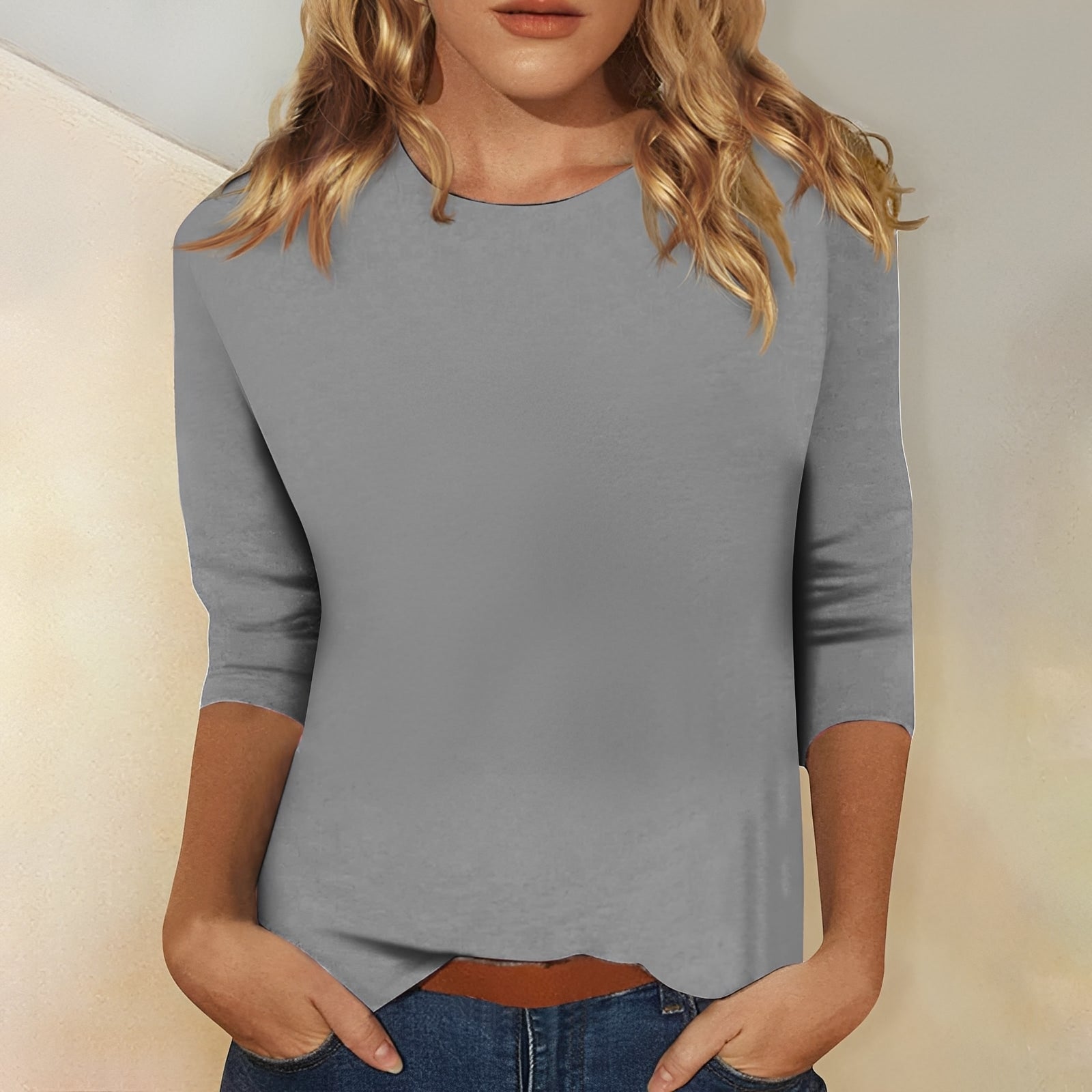 Kathryn - T-shirt décontracté manches 3/4 femme