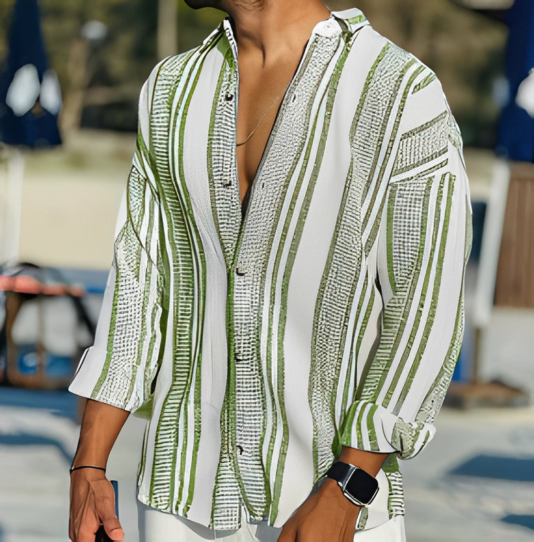 Rocco - Chemise décontractée à rayures pour hommes