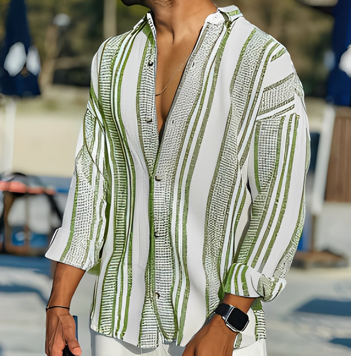 Rocco - Chemise décontractée à rayures pour hommes
