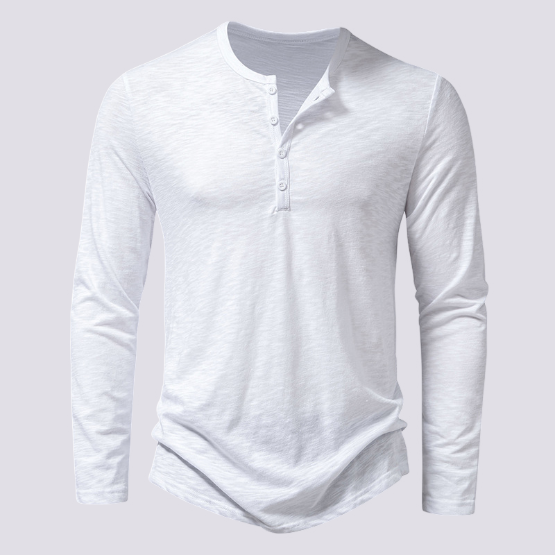 Tony - Chemise à manches longues décontractée avec patte de boutonnage pour hommes