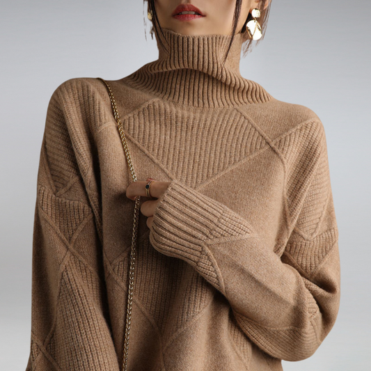 Camille – Pull Col Roulé en Cachemire Femme