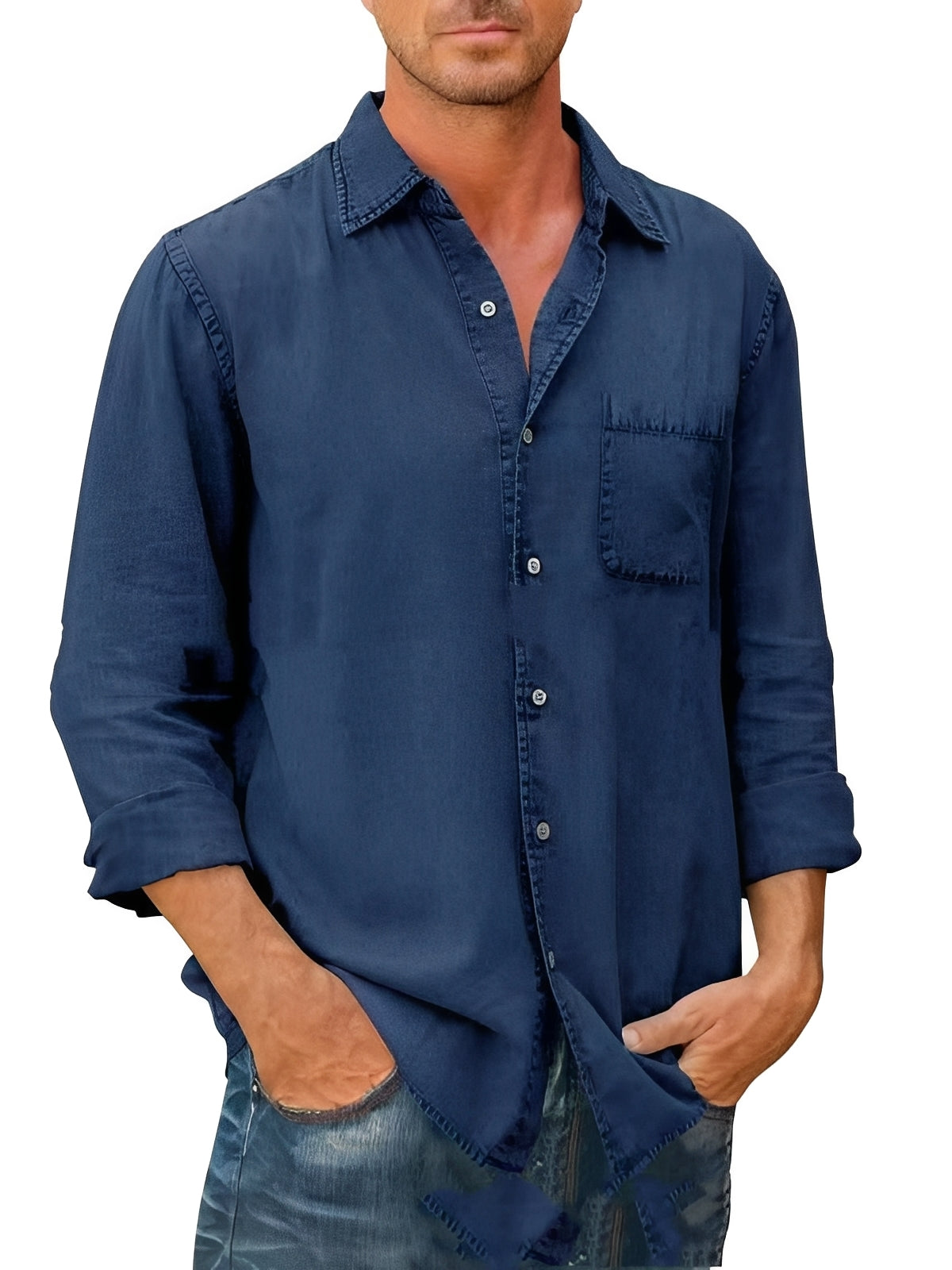 Alfie - Chemise vieillie à manches longues
