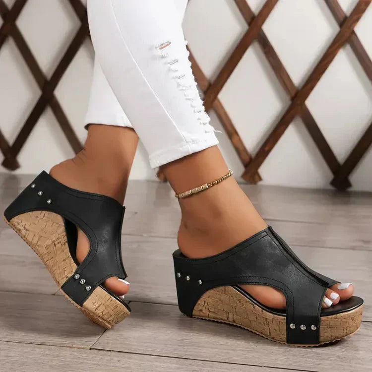 Luna - Sandales stylées à talon compensé