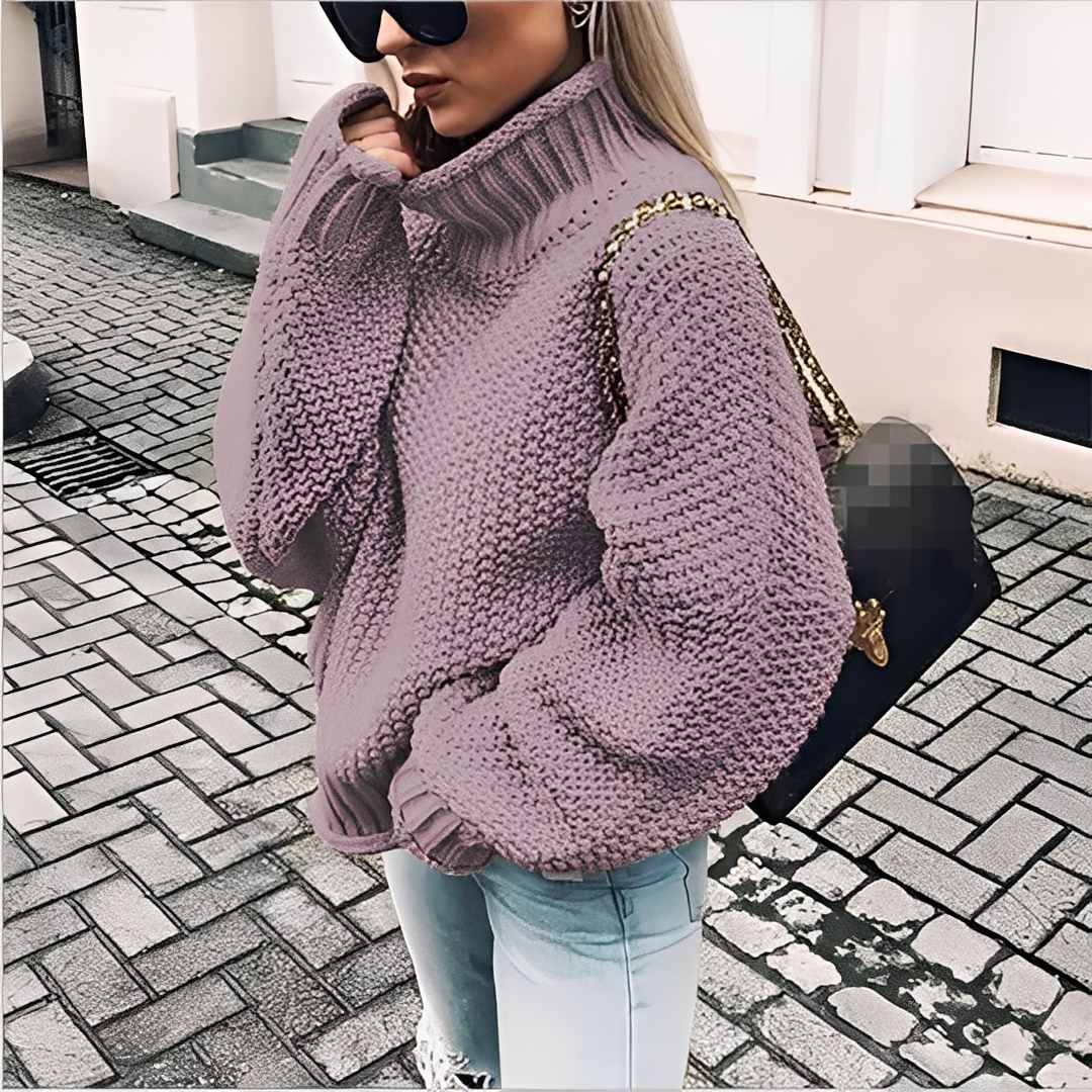 Maëlie - Pull à col roulé en maille épaisse pour femme