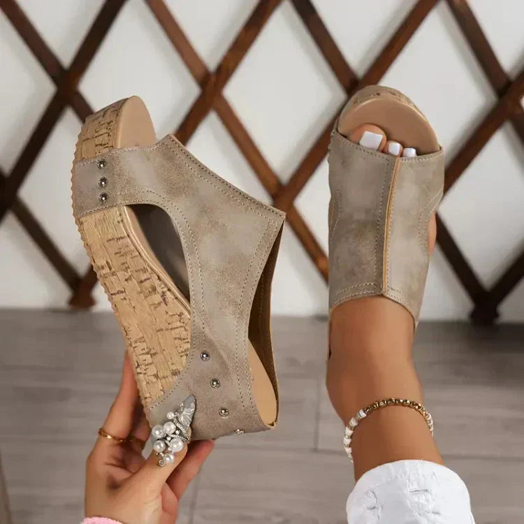 Luna - Sandales stylées à talon compensé
