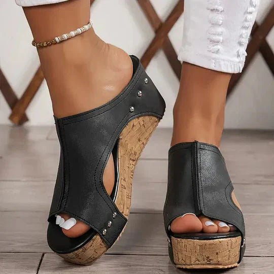 Luna - Sandales stylées à talon compensé