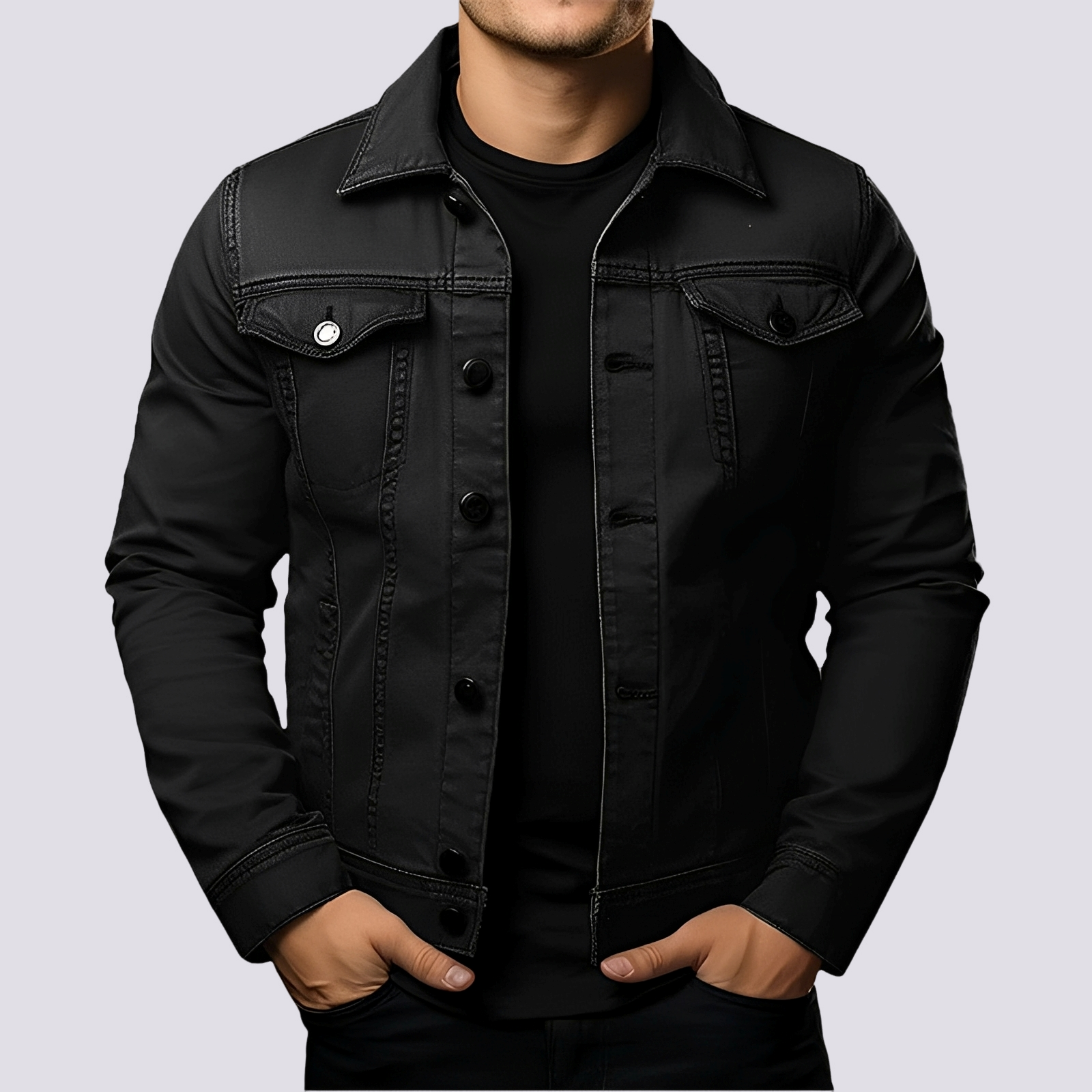 Layton - Veste en jean décontractée pour hommes