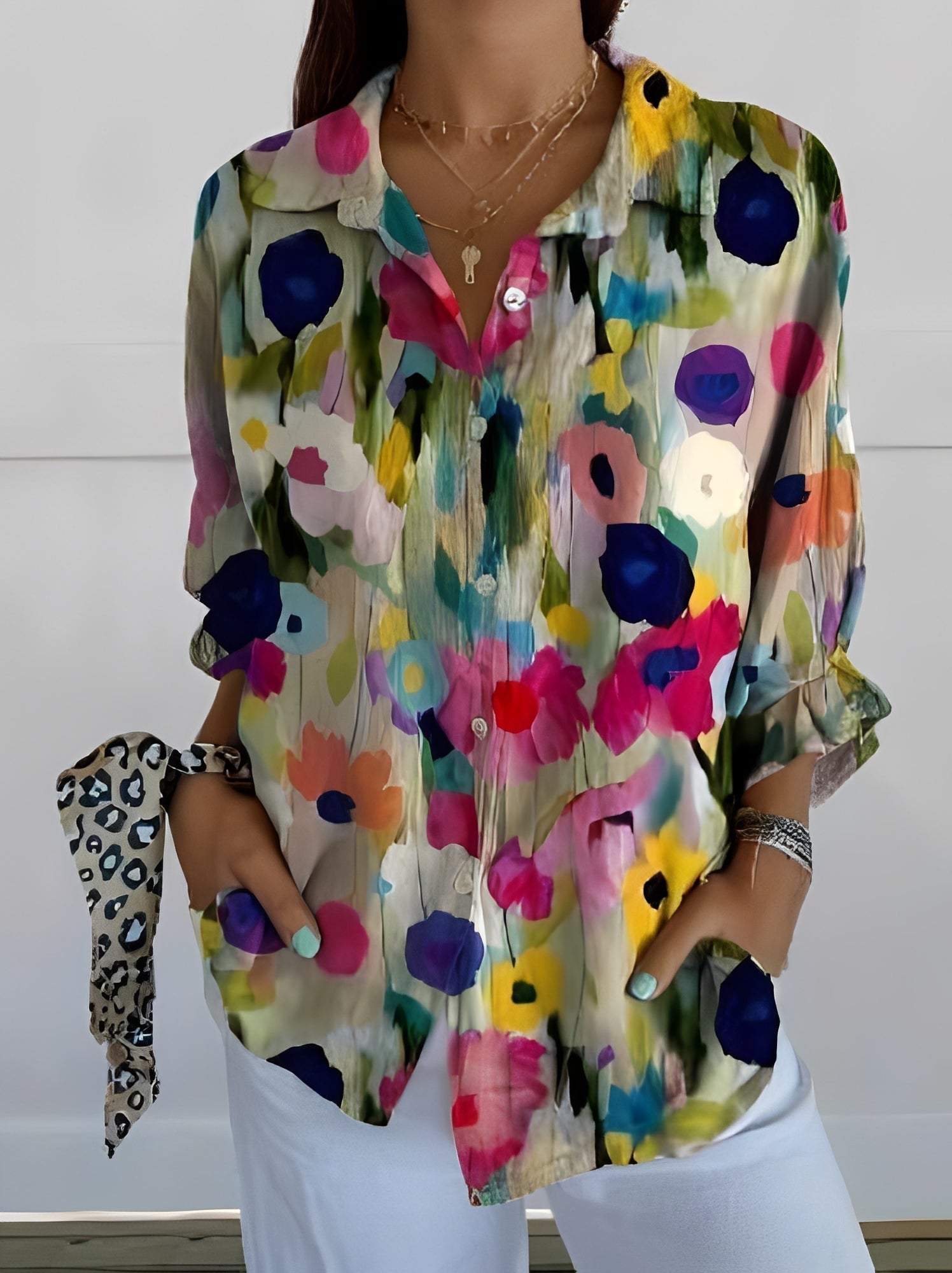 Jessica - Chemisier chic avec imprimé florale pour femmes
