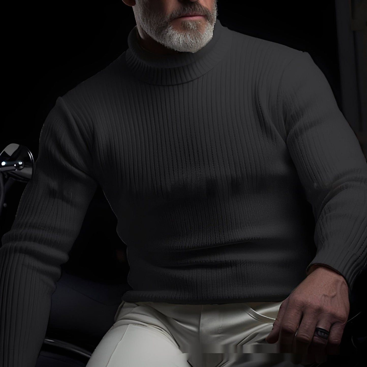 Jaron - Pull col roulé relax pour homme