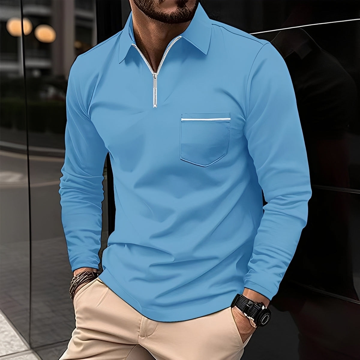 Jackson - Polo homme à manches longues - pour un look relax