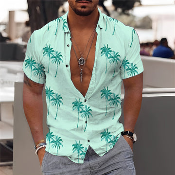 Hector - Chemise homme élégante à motif palmier
