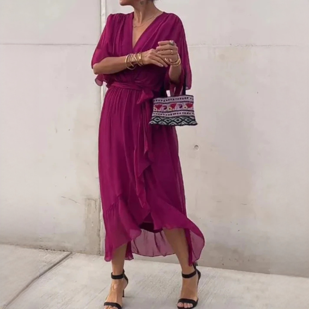 Demara - Robe élégante à encolure en V pour femmes