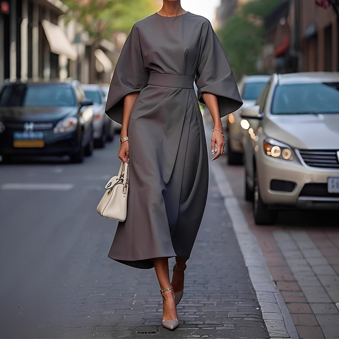 Lauriane - Robe élégante à manches lanternes pour femmes