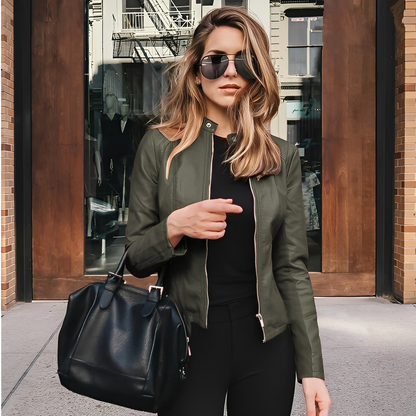 Lysiane - Elegante Winterjacke aus Leder für Damen