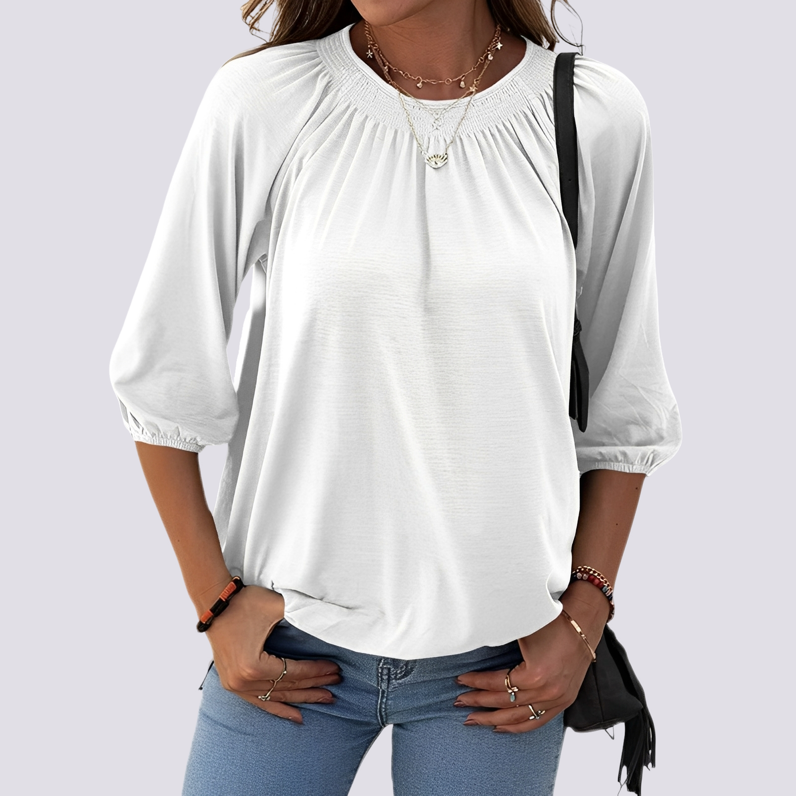 Telsa - Blouse casual à col rond pour femmes