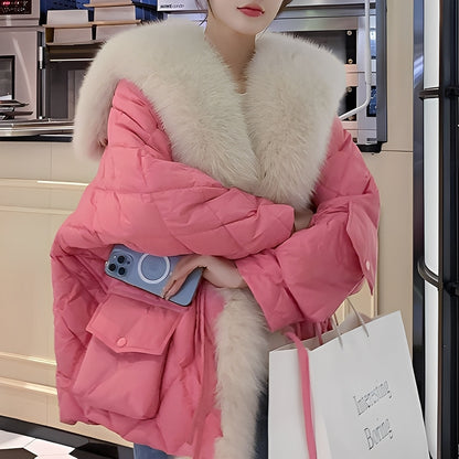 Marjorie - Manteau chaud avec col en fourrure pour femmes