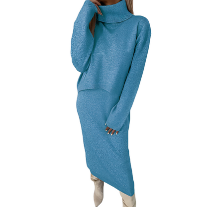 Natalee - Ensemble chic avec col roulé et jupe pour femmes