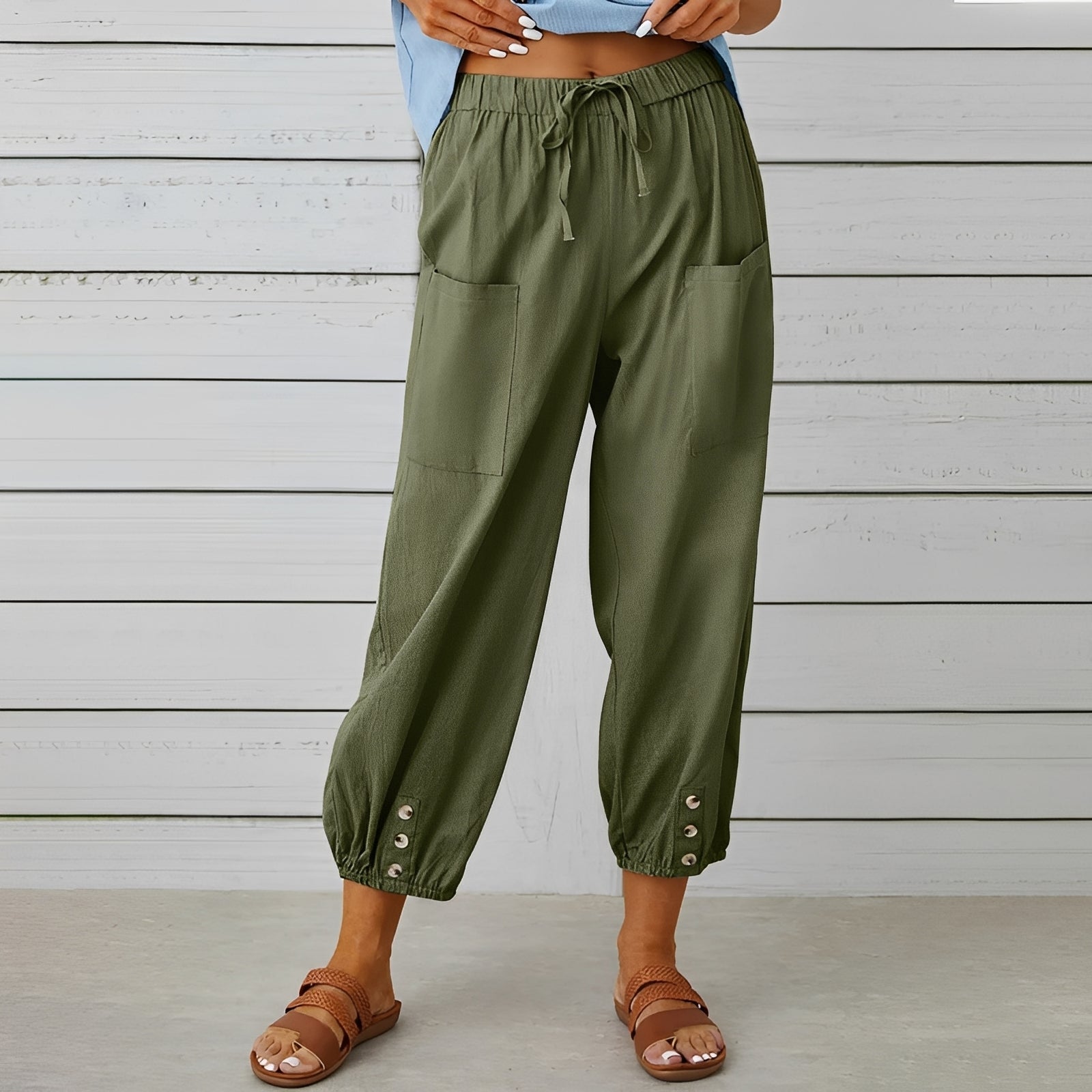 Christa - Pantalon ample, casual et raccourci pour femmes