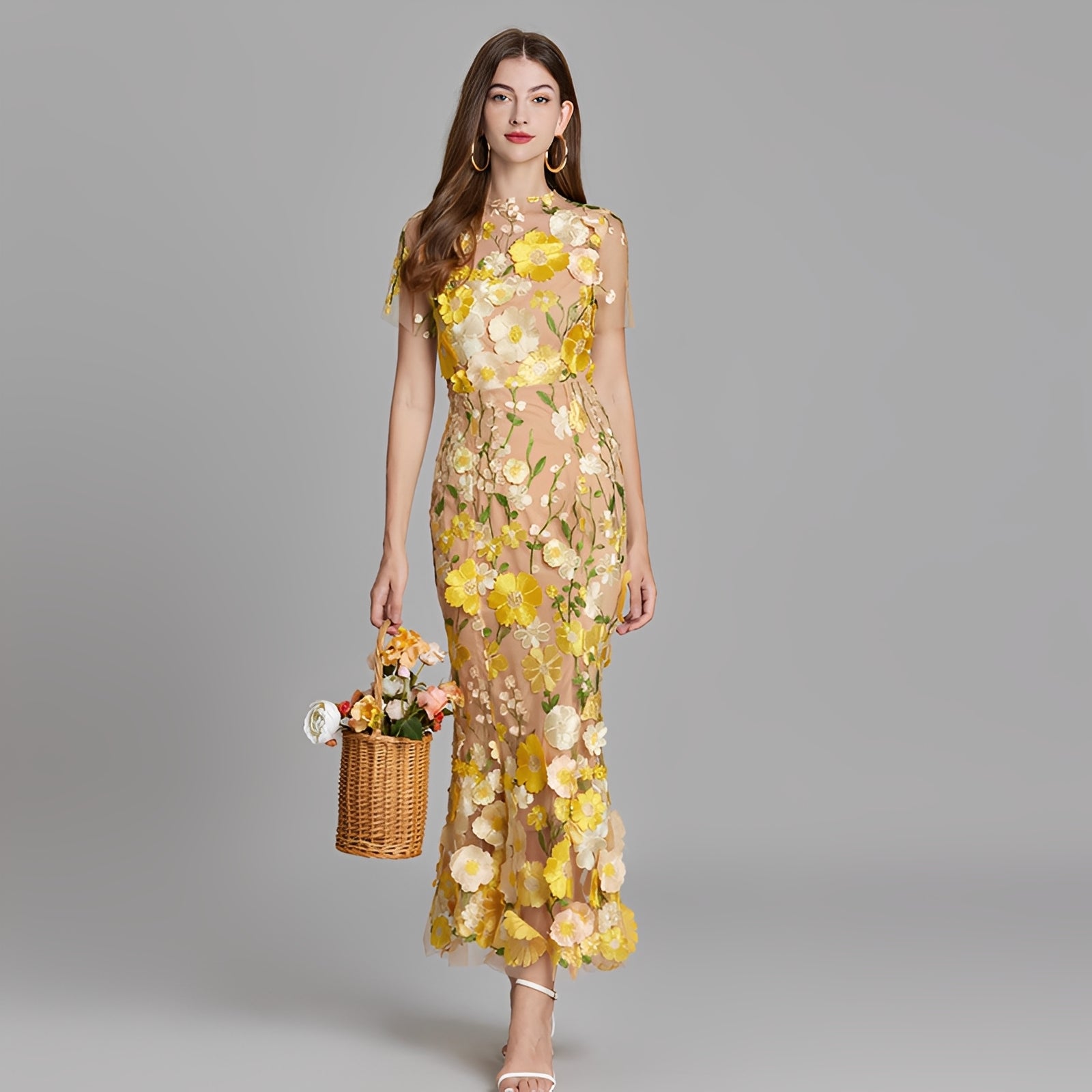 Nina - Robe élégante avec broderie florale pour filles