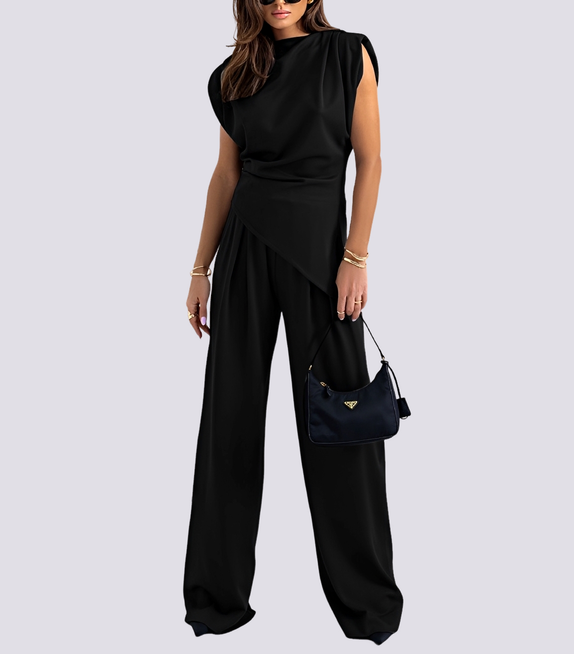 Fannie - Ensemble Asymétrique Sans Manches 2 Pièces