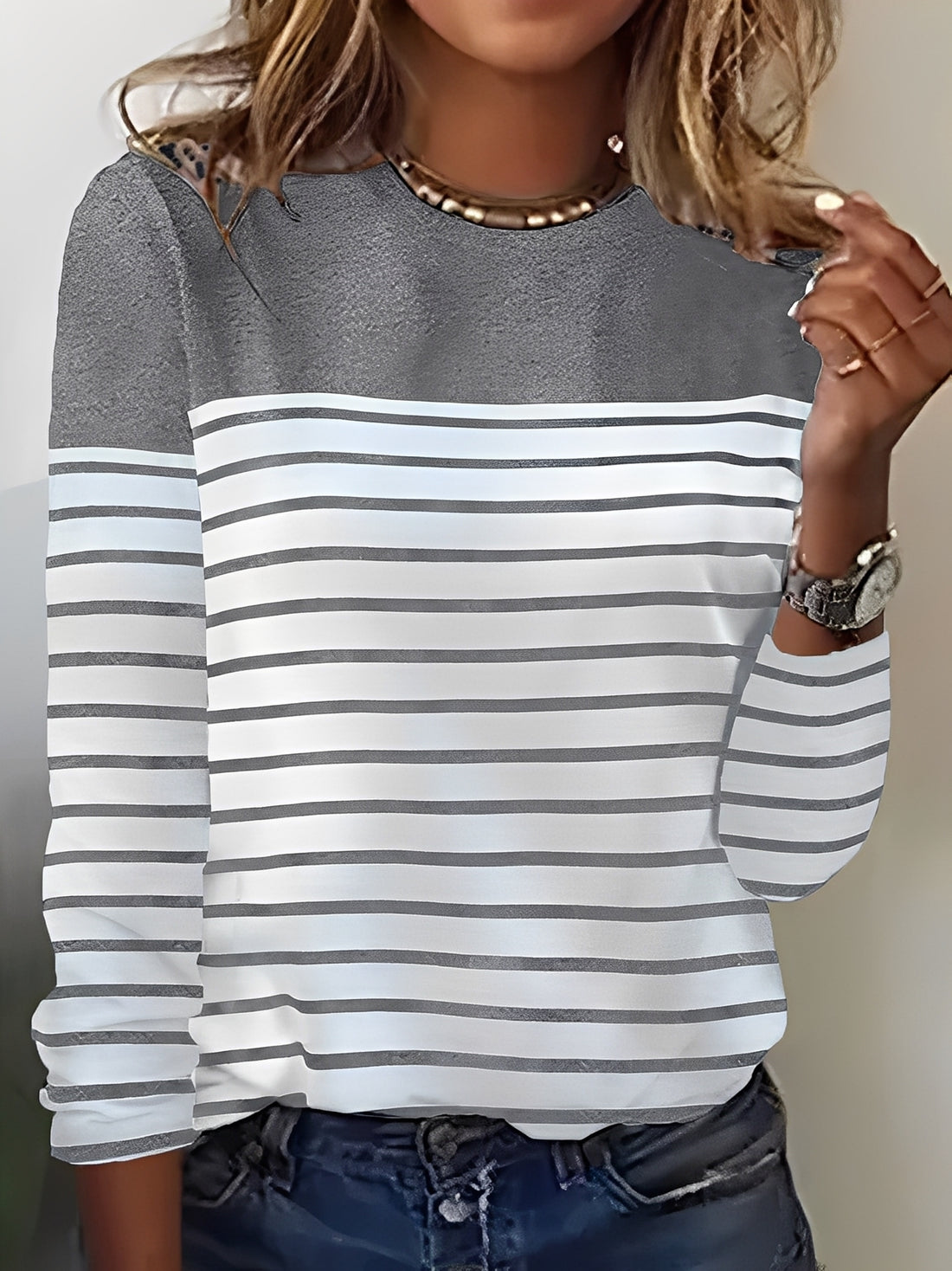 Eunice - Pull rayé chaud pour femmes