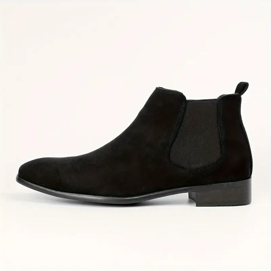 Dario – Bottes Chelsea en Cuir Véritable avec Talon Bas