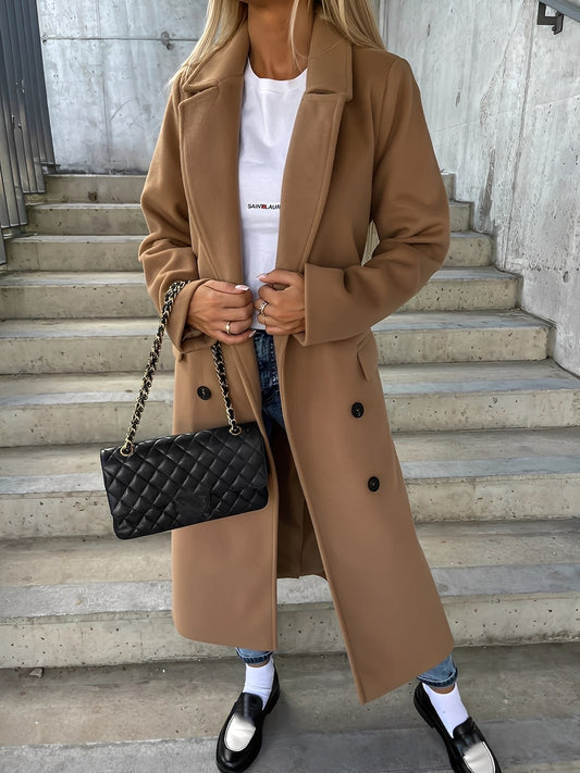 Suzanne - Manteau classique avec double rangée de boutons et ceinture pour femmes