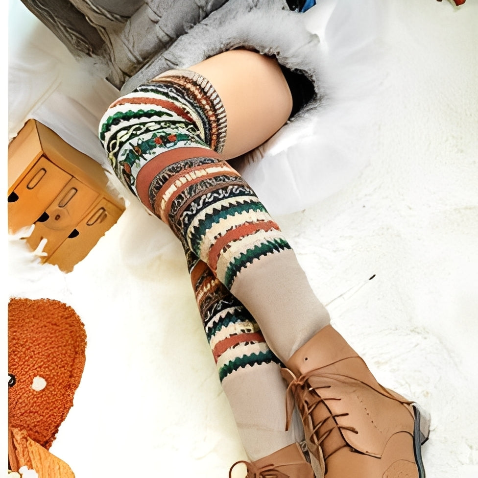 Suzanna - Chaussettes élégantes et chaudes en coton épais pour femmes