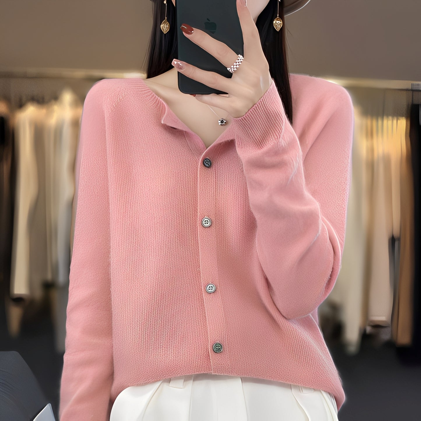 Haydée - Elegant buttoned sweater for women