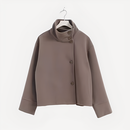 Carolyn - Manteau en laine élégant avec boutonnage simple pour femmes