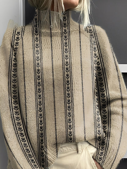 Giselle - Pull femme tendance au col roulé coloré