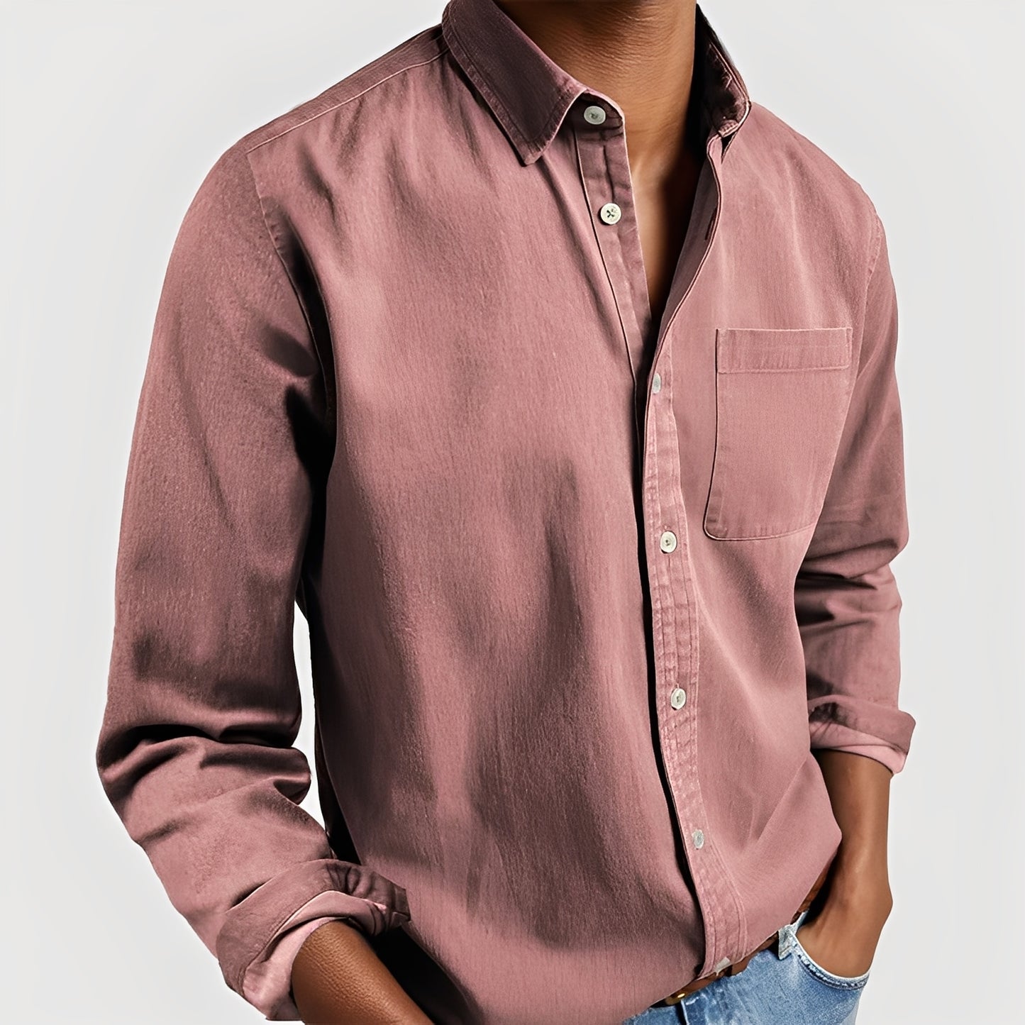 Kaspar - Chemise à manches longues en coton pour homme